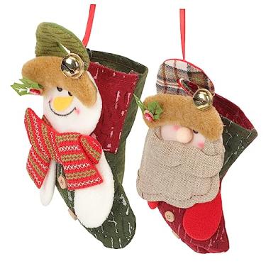 Imagem de Luxshiny 2 Peças Meias De Natal Sacos De Presente De Árvore De Natal Meia Saco De Deleite De Boneco De Neve Meias De Natal Decoração De Caminhão Vermelho Sacos De Doces De Feriado Saco De