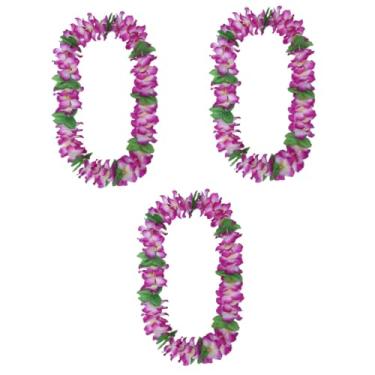 Imagem de Abaodam 3 Pecas colar festão guirlanda de flores guirlanda de leis laço de flores loop de leis guirlanda de dança de flores pétala dança hula
