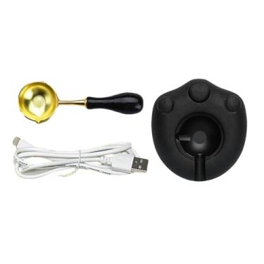 Imagem de Aquecedor elétrico de vedação de cera para carimbo de cera, forno de vedação de cera com colher de vedação de cera para conjunto de vedação de cera