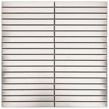 Imagem de Pastilha de Aço Inox Metal Glass Mosaic Prata Escovado