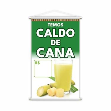 Imagem de Banner Temos Caldo De Cana Preço Bebida Lona 80X50Cm