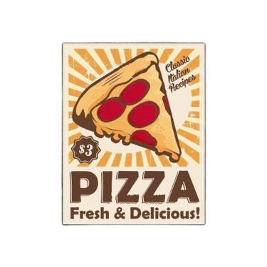 Imagem de Kit 3 Placas Decorativa Padaria - Pizza Fresh Delicious