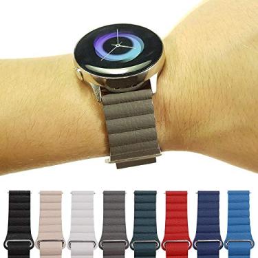Imagem de Pulseira Couro Loop para Samsung Galaxy Watch Active 40mm e 44mm - Galaxy Watch 42mm - Gear S2 Classic - Amazfit Gtr 42mm - Amazfit Bip - Marca Ltimports (Cinza)
