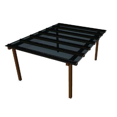 Imagem de Kit Policarbonato Fume 6mm 4,00m x 4,00m - Perfis Naturais