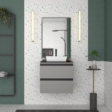 Imagem de Gabinete Para Banheiro Em Aço Gaia Com Tampo De Vidro - Cozimax