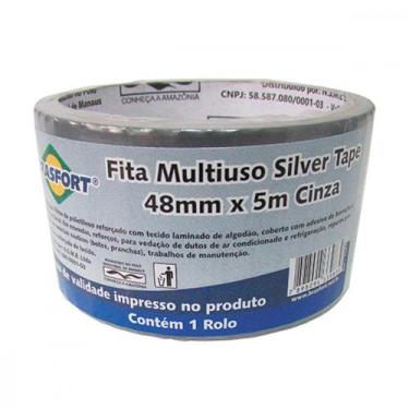 Imagem de Fita Silver Tape Brasfort Cinza 48mmx05m