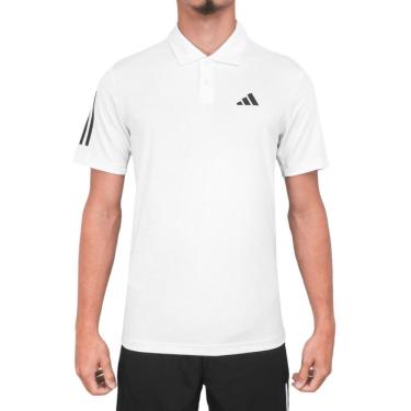 Imagem de Camisa Polo Adidas Tennis Club 3-Stripes Branca e Preta