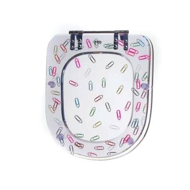 Imagem de Assento Sanitário Poliéster para Louça Life/vogue Plus celite/deca Aço Decorado `clips` Incolor Incolor