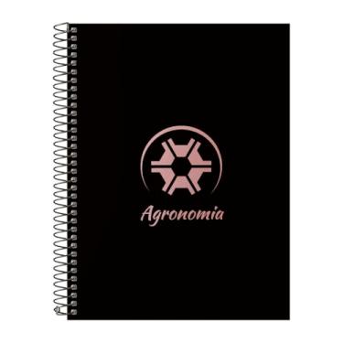 Imagem de Caderno Universitário Espiral 15 Matérias Profissões Agronomia (Preto e Rosê)