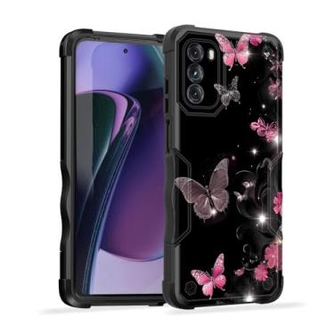 Imagem de EFGWSDER Capa para Moto G 5G 2024, [camada dupla] [proteção contra quedas de grau militar] [antiderrapante] capa resistente à prova de choque para Motorola Moto G 5G 2024 de 6,6 polegadas, flores de