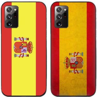 Imagem de 2 peças retrô bandeira da Espanha impressa TPU gel silicone capa de telefone traseira para Samsung Galaxy (Galaxy Note 20 Ultra)