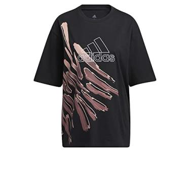 Imagem de adidas Camiseta feminina grande com estampa de tigre de água, Preto, PP