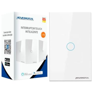 Imagem de Interruptor Touch Led 1 Botão Lite Wi-fi Novadigital Smart Home Google Home Alexa Automação Residencial