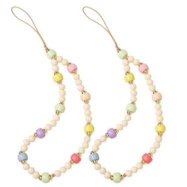 Imagem de Staqlo Pulseira de pérolas com berloques de telefone com cordões de pulso fofos, Medium, Acrílico, Sem Pedra Preciosa Sem pedra preciosa Cerâmica macia