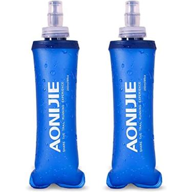 Imagem de AONIJIE Pacote com 2 garrafas de água macias, bexiga de hidratação da bexiga de água para pacote de hidratação, sem BPA, para corrida, caminhada, ciclismo, escalada (250 ml - 2 peças)
