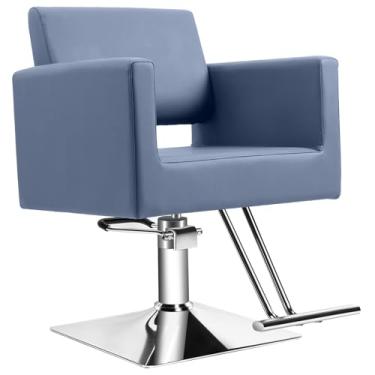 Imagem de Cadeira de salão de barbeiro de cabeleireiro, capacidade de 150 kg - com bomba hidráulica resistente, equipamento de beleza de spa ajustável giratório de 360°, cabeleireiro feminino para barbearia,