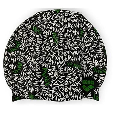 Imagem de arena Touca de natação Print 2, Memphis preta/verde