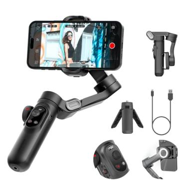Imagem de AOCHUAN Estabilizador Gimbal para gravação de vídeo em smartphone com tela OLED Display OLED, gimbal profissional de 3 eixos para iPhone 15 14 13 Pro/Max Android Preto (Smart X Pro)