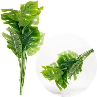 Imagem de Kit 4 Ramos Costela De Adão Folhagens Jardim Artificial 47cm