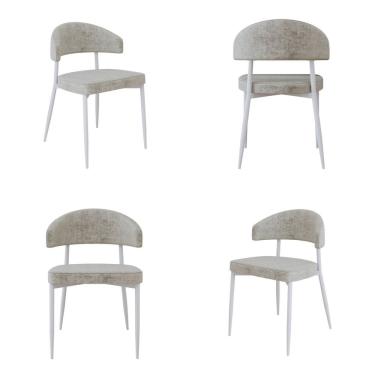 Imagem de Cadeira Bless Fixa com 4 Pés 55 X 52,5 X 77,5 Cm com 4 Unidades Off white/Branco