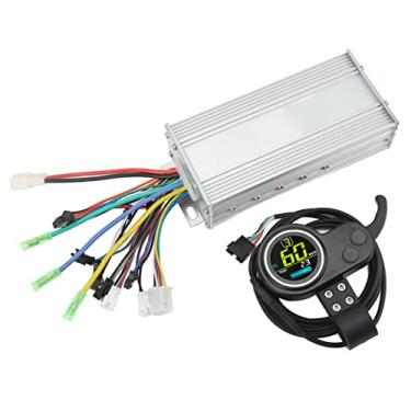 Imagem de Electric Bike Controller Panel Kit, 48V 60V 1000W Electric Bike Conversion Kit Electric Scooter Motor Controller Kit with 2 in 1 Round Color LCD Panel Thumb Throttle