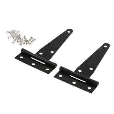 Imagem de Dobradiça em T resistente de 12,7 cm, 2 peças, dobradiças em T de ferro galvanizado para porta de metal de madeira, fácil instalação, forte resistência à corrosão - para portões de jardim, iate -
