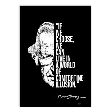 Imagem de Placa Decorativa Noam Chomsky Quote Filosofia Decoração