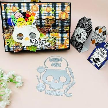 Imagem de Alinacutle 1 pç Halloween Caveira Fantasma Bruxa Pote Pote de Doces Corte de Metal Die Cut Die para fazer cartões feito à mão álbum scrapbooking modelo de artesanato de papel