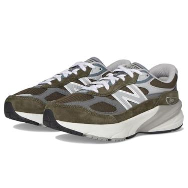 Imagem de New Balance Tênis infantil unissex FuelCell 990 V6 com cadarço, Verde-oliva/cinza, 6 Wide Big Kid