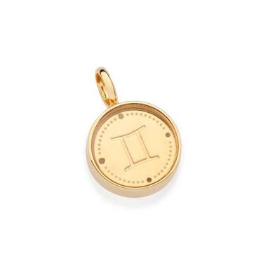 Imagem de Pingente banhado ouro 3x 24k 18k e 22k  unissex signo gêmeos acrílico 