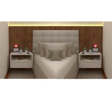 Imagem de PAR MESA CABECEIRA MDF 40cm COM GAVETA TELESCÓPICA 2CI40 - FJ DECOR