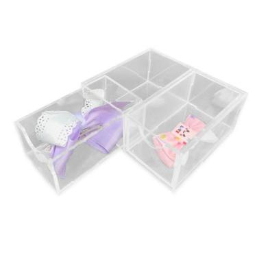 Imagem de Caixa Objetos Porta Treco Presilha Pulseira Bijuteria Anel Acrílico Ga