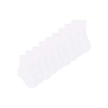 Imagem de Kit 9 Pares de Meias Bebê Cano Curto Selene 1320-001, Branco, 21-24