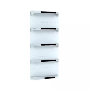 Imagem de Kit 5 Bandejas Para Gondola Canto 202 Fit 40/60 Branco Pe Preto - AMAP
