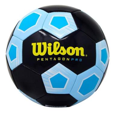 Imagem de Bola de Futebol Pentagon Pro 5 Wilson, Preto, Azul