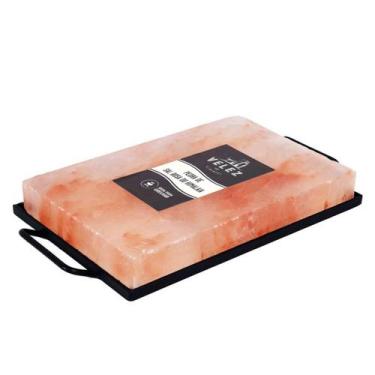 Imagem de Pedra de Sal Rosa Himalaia VELEZ 20x30 com Suporte - Velez Alimentos