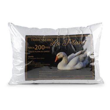 Imagem de Kit 2 Travesseiros Pluma Pena De Ganso Percal 200 Fios Casal - BEATRIZ