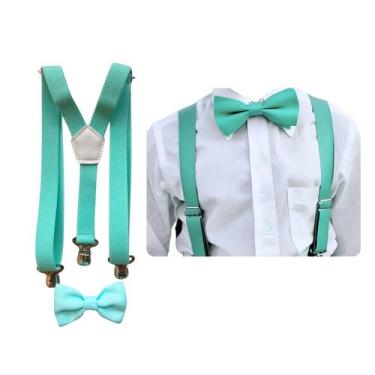 Imagem de Kit Suspensório E Gravata Borboleta Infantil Criança Pajem Festa 0 a 8