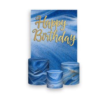 Imagem de Painel De Festa Vertical 1,50 x 2,20 + Trio De Capas Cilindro - Happy 