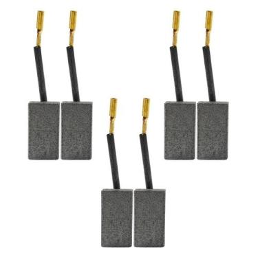 Imagem de Kit com 3 pares Escova Carvão para Furadeira Vonder FSV1050 e DWT FSD1