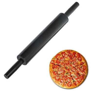 Imagem de Rolo Para Abrir Pizza Massas Profissional 40cm Preto - Malta