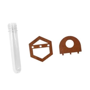 Imagem de Generic Vaso hidropônico para parede, prateleira de madeira para sala de estar, cozinha, janela, decoração fácil de instalar, estação de propagação de plantas, Rack Hexagonal