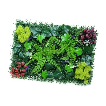 Imagem de UxicRuya Painel de Parede de Planta Artificial, Vegetação Artificial, Fundo de Parede, Sombra de Sol, Painel de Grama Artificial para Festa Interna E Externa, Estilo a, Tamanho real