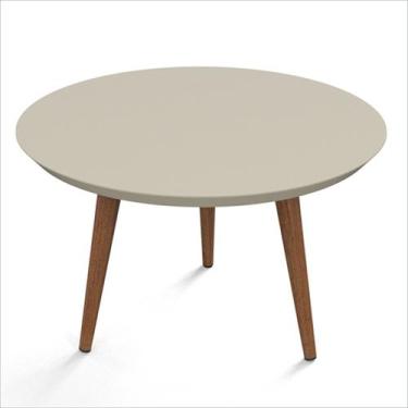 Imagem de Mesa de Centro Decorativa Luna Off White Redonda 59cm Pés Palito - Pat