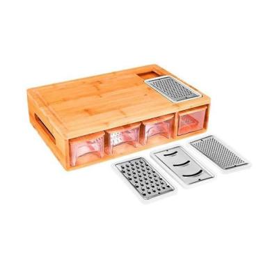 Imagem de Tábua Com Ralador E 4 Recipientes Mimo Bm23201 - Mimo Style