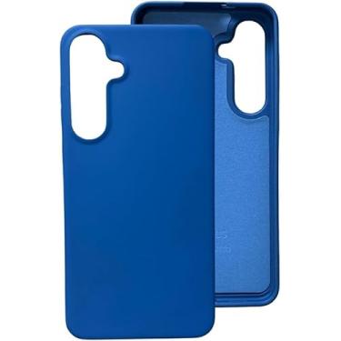 Imagem de Capinha Compatível Com Samsung Galaxy S24, S24 PLUS e S24 ULTRA Linha PREMIUM Colorida Preto, Branco, Vermelho, Azul, Verde, Rosa Transparente Slim Aveludada 3 Camadas (Azul escuro, S24 PLUS)