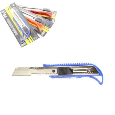 Imagem de Estilete Profissional De Metal Multiuso 18mm Com Trava Corte - Equipe 