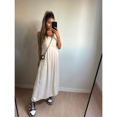 Imagem de Vestido modelo midi  Piccini Store  cores   vestido Aruba , Cru, M