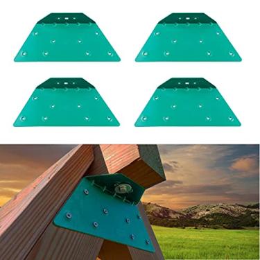 Imagem de Hi Flame 4 peças de suporte EZ para conjunto de balanço, viga, estrutura A, acessórios de balanço de madeira, suporte de alta resistência, verde claro