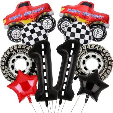 Imagem de Monster Truck Birthday Number Foil Balloon for Monster Truck 10th Birthday Race Car Theme Party Supplies (11th)